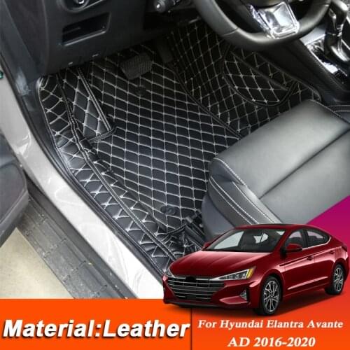 Car Styling Custom Foot Mat For Hyundai Elantra Avante AD 2016-2020 LHD Leather Floor Waterproof Pad Auto Internal Accessories