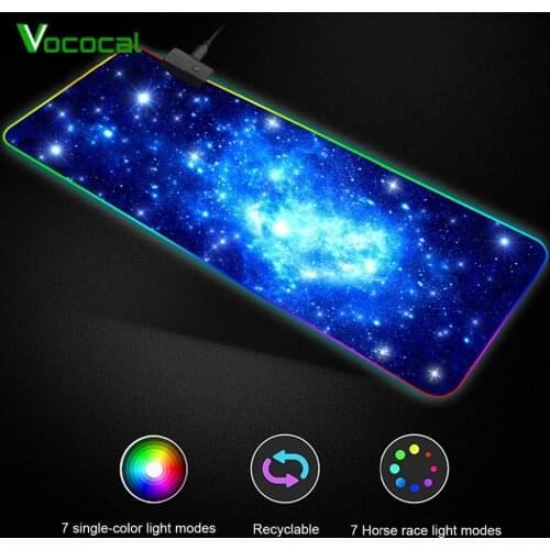 Vococal 90x40CM Large RGB Mouse Pad USB Wired LED Gaming Mousepad Mice Mat for Laptop Computer Overwatch Pubg Dota 2 Borderlands