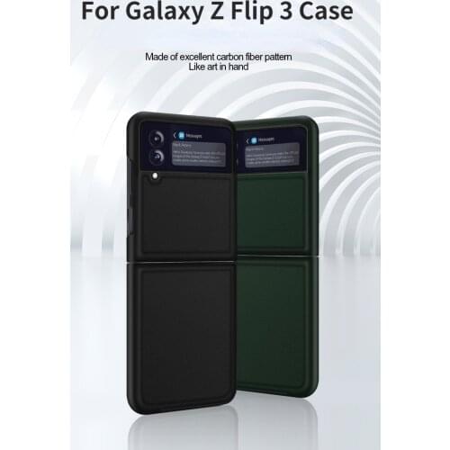 For Samsung Galaxy Z Flip 3 Case Genuine Leather Material
