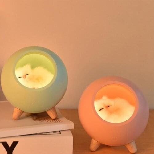 Decoration Crafts Night Light USB Charging Portable HI-FI Stereo Sounds Music Box Function Cats Night Lamp Bedroom Figurines