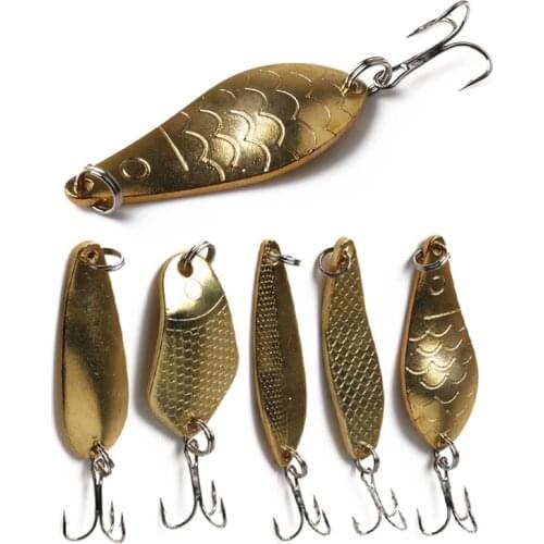 Hengjia 1pcs Fishing Lures Wobbler Spinner Baits Spoons Artificial Bass Hard Sequin Paillette Metal Treble Hook Tackle Lures