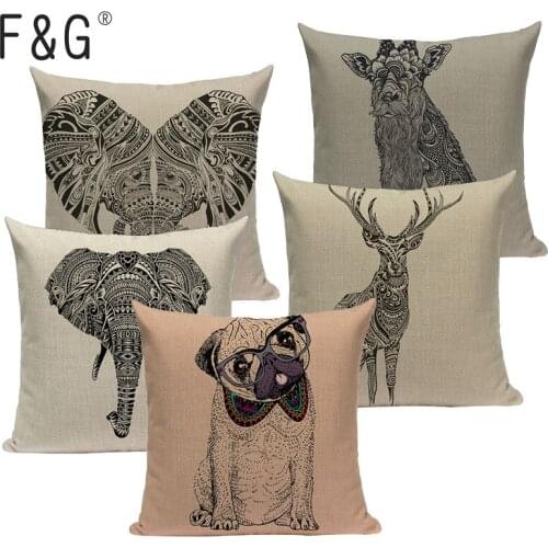 Pug Dog Animal Cute Owl Cushion Cute Cover Sleep Dog Throw Pillow Cover Animal Cushion Cover Sofa Decoratove Pillow Case Custom