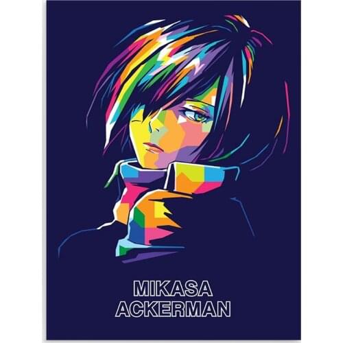 HD Prints Attck on Titan Poster Wall Art Japan Anime Canvas Painting Home Decor Bedroom Modular Mikasa Ackerman Pictures Framed