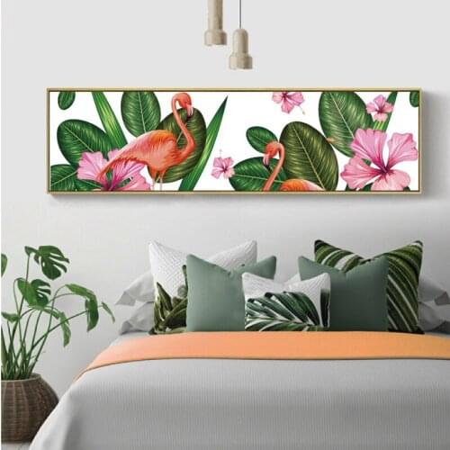Canvas Painting Nordic Pink Flamingo and Plant Art Canvas poster Art Decoration Canva painting Bedroom Living Room Modern Decor