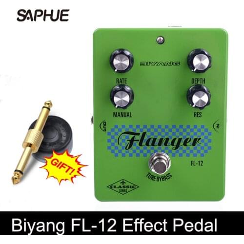 Biyang FL-12 Classic Versatile Flanger Effect Electric Guitar Pedal True Bypass with Gold Pedal Connector
