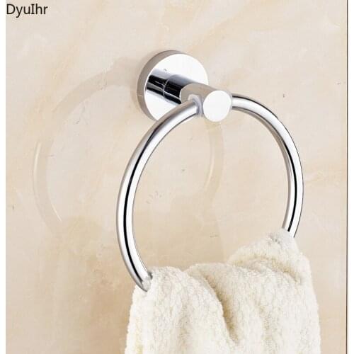 Stainless steel round towel rack bathroom towel ring perforated free hanging ring towel ring hand towel rack hanging ring