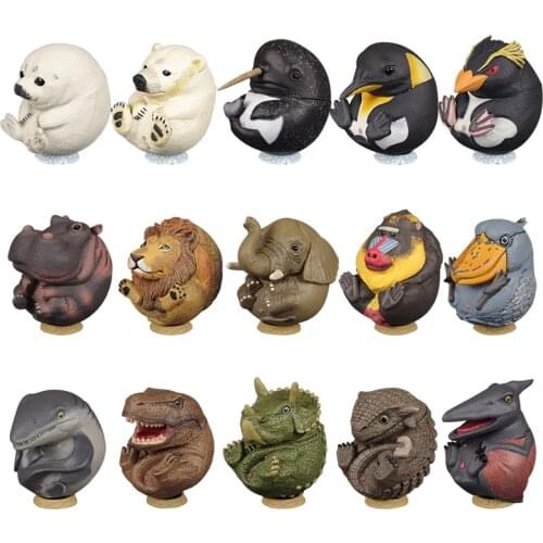 Round dinosaur eggs cute small animal model elephant lion Triceratops Rex simulation animal toys