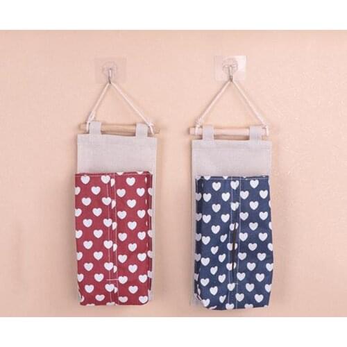 Heart Pattern Wall Mounted Wardrobe Organizer Sundries Storage Bag Jewelry Hanging Wall Pouch Cosmetics Toys Holder