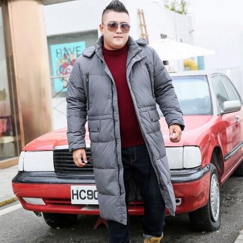 Mens Winter Jacket Fashion Hooded Warm Casual Jacket Mens Long Over Knee Oversized XL-8XL 9XL 10XL Black/Gray Jacket