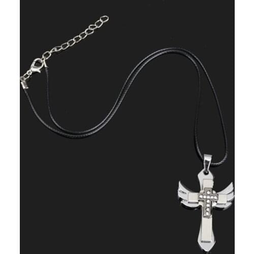 Men Necklace Cross Angel Wing Pendant Necklaces Boy Jewelry Gift AIC88