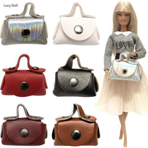 NK One Pcs Doll Multi-Color Bags Leather Fashion Noble Handbag For Barbie Doll Accessories Best Gift DIY Style Doll Toy JJ 6X