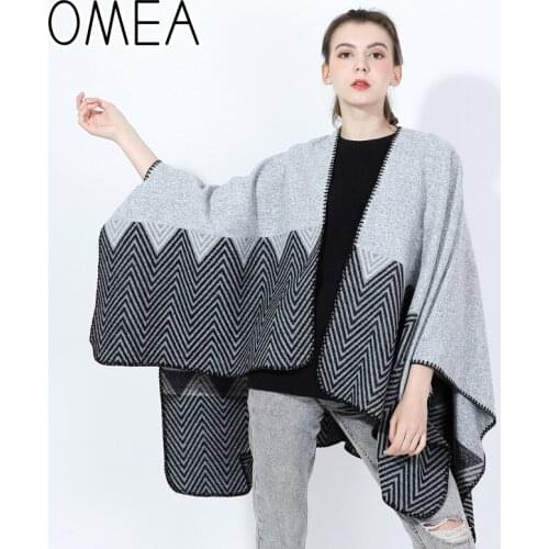 Poncho Cape Blanket Scarf Special Design New Fashion Cloak Shawl Wrap Winter Women Pashmina Striped Cashmere Winter Coat Women