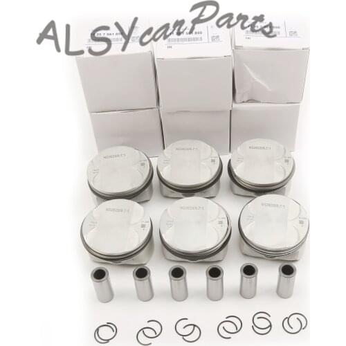 6Pcs Pin 20MM 82MM Pistons & Rings For BMW E90 330i 325i MT E92 E93 325i F10 523i E83 xDrive25i E85 2.5si E89 sDrive23i N52B25A