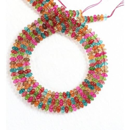 Multicolored simulated tourmaline stone 4X6mm 5X8mm abacus loose beads diy hot sale jewelry B177