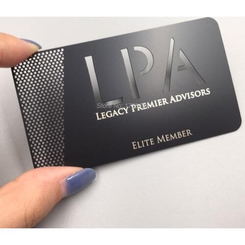 Black coated stainless steel material custom black metal business cards printing