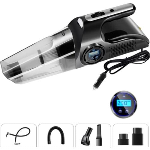 Quality 4 in 1 Car Tire Inflator Vacuum cleaner Digital Screen Air Compressor Pump with LED Light Vacuum Cleaner Air Compressor