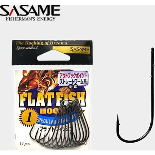 Japan SASAME Regular Straight Hook Fishing Hook Long Shank Hook Offset Jig Fishing Hooks High Carbon Steel Worm Hook Saltwater