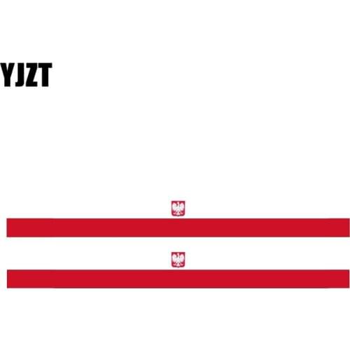 YJZT 2X 14.6CM*1.6CM Poland Eagle Flag Decal Racing Motorcycle Car Sticker 6-1141