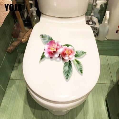 YOJA 21.4*20.6CM Beautiful Flower Cluster Home Wall Decor Personality Room WC Toilet Sticker T1-0655
