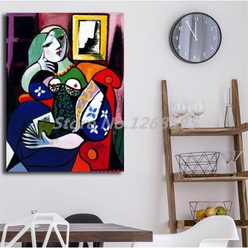 Pablo Picassos Woman With Book HD Canvas Posters Prints Wall Art Painting Decorative Picture Modern Home Decoration Accessories