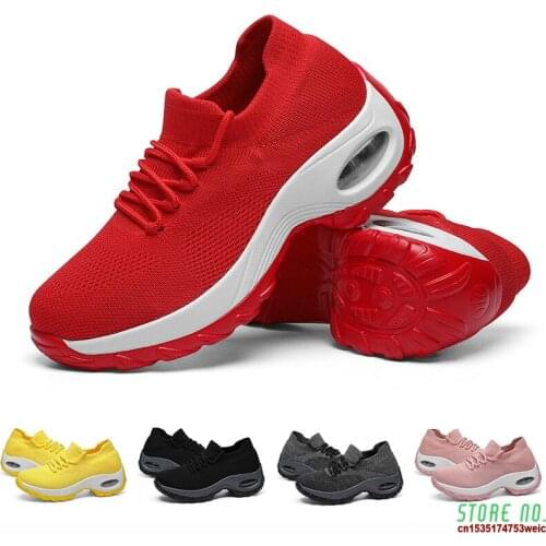 Women Tennis Shoes Breathable Sneakers Spor Ayakkabi Bayan Woman Sports Shoes Comfortable Platform Sneakers Red Zapatos De Mujer