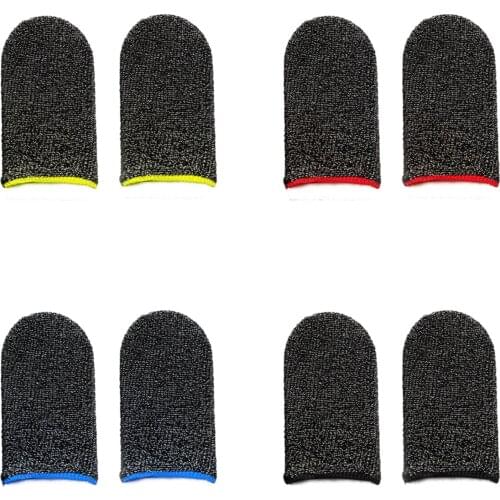 New 1 Pair Gaming Finger Sleeve Fiber Breathable Fingertips For Games Anti-Sweat Touch Screen Finger Cots Cover Sensitive Mobile