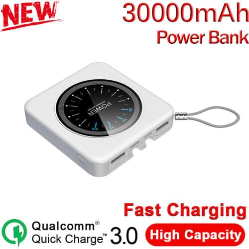 30000mAh Mini power bank fast charging Portable external battery charger for iPhone and Android