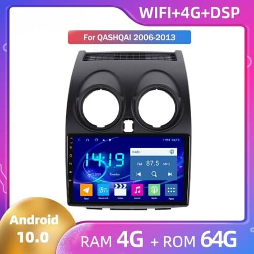 4G+64G Android 10 for Nissan Qashqai 2006 2007 2008 2009 2010 2011 2012 2013 Car Navigation Android Large Screen GPS Navigator