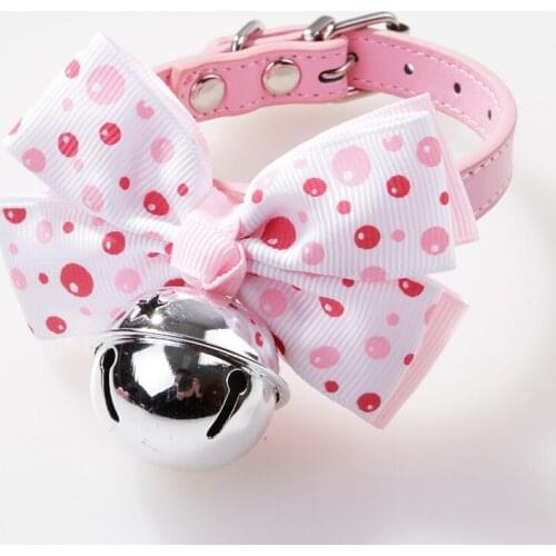 50PCS / LOT Pet Supplies Fashion Dog Tie Bow Big Bow Bell Collar Cat Dog Grooming Accessories