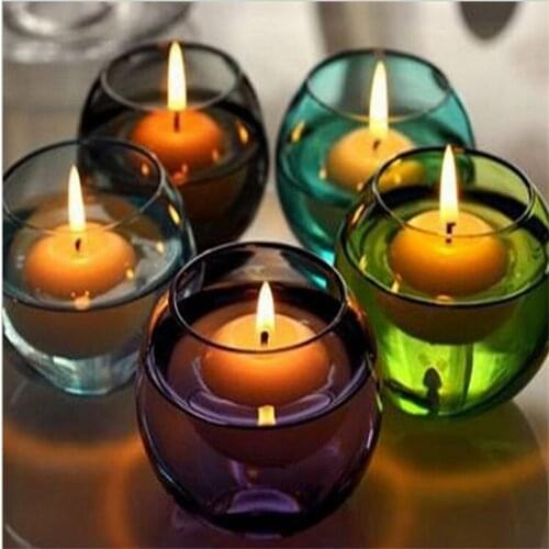 50 pcs! Water Floating shape candles Romantic Wedding Birthday Party Valentine Paraffin Home Decor Smokeless tasteless