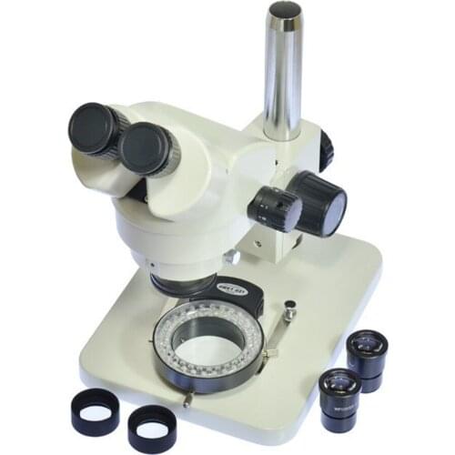 7X-45X Table Pillar Stand Binocular Stereo Zoom Microscope Inspection PCB Microscopio Accessories 56 Led Light for PCB Soldering