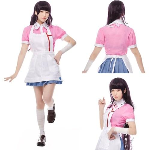 Super Danganronpa 2 Mikan Tsumiki Cosplay Costume Halloween Carnival Cosplay Costume+Cos Wig