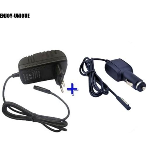 Car charger adapter + AC EU adaptor power supply for Microsoft Windows Surface RT