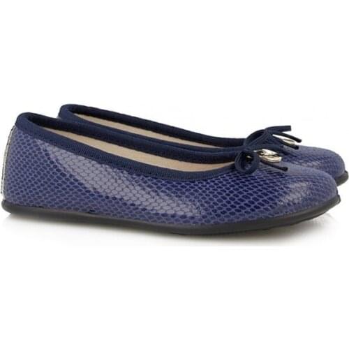 Girls ballet pumps in teal Python