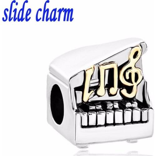 Free shipping Mothers Day luxury brand piano music lucky charm beads fit Pandora bracelet Christmas Valentines Day