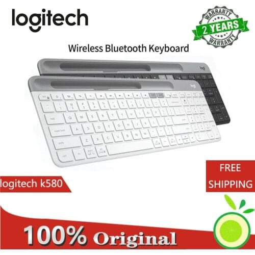 Logitech K580 black white Wireless bluetooth dual mode keyboard Ultra-thin Portable laptop mobile phone tablet ipad keyboard