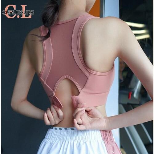 CHRLEISURE Women Push Up Bras for Women Bralette Fashion Seamless Wire Free Fitness Underwear Crop Top Women With Buckle