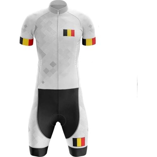 2020 Belgium team one piece cycling skinsuit men cycling clothing quick dry body suit breathable bicycle jumpsuit 20D triathlon