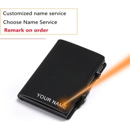 Hot Slim Business Anti Rfid Credit Card Holder Wallet Top Leather ID & Credit Card Holder Men Aluminium Metal Case Anti-theft