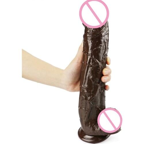 CPWD 12inch Soft thick realistic dildo suction cup curved big penis g spot stimulate sex toy for women brown dick erotic product
