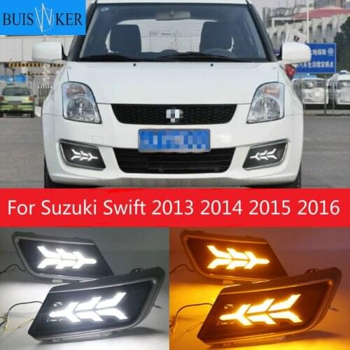 1Pair DRL For Suzuki Swift 2013 2014 2015 2016 Car LED Driving Daytime Running Lights White car styling fog lamp cover