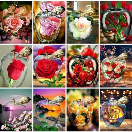 Canvas Size Full Square Diamond Painting Rose Flower DIY Diamond Embroidery New Arrival Home Decor Craft Kit