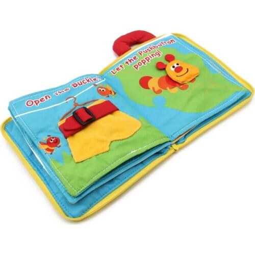 12 pages Soft Cloth Baby Boys Girls Books Rustle Sound Infant Educational Stroller Rattle Toys For Newborn Baby 0-12 month