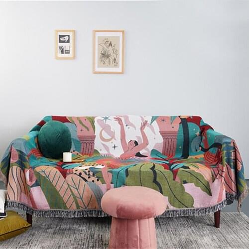 Forest Dancer Throw Blanket Multifunction 2 Sides Sofa Covers Cobertor Tassel Dust Cover Air Conditioning Blankets For Bed