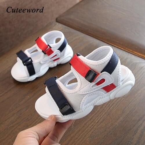 Summer New Toddler Baby Boys and Girls Sandals Shoes 1-6 Years Old Children Sandals Soft Sole Non-slip Kids Beach Shoes White