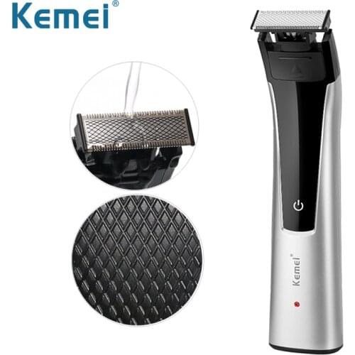 Kemei Body Trimmers Shaver Professional Cordless Beard Hair Clipper One Blade Barber Clippers Hair Cut Finishing Machine