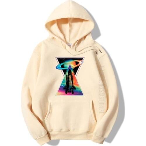 Universe Space Streetwear Men Womens Cute Planet Printed Hooded Tops Female Thicken Warm Hoodies Lady Autumn