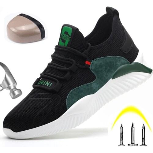 Mens Summer Work Shoes Lightweight Breathable Safety Boots With Steel Toe Cap Indestructible Safety Shoes Anti-puncture Shoes