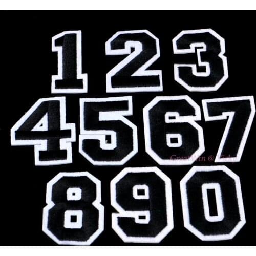 New Number 0-9 Embroidery Patch for Hats Iron on Patches Embroidered Clothes T Shirt Patchs Appliques for Clothing Stickers