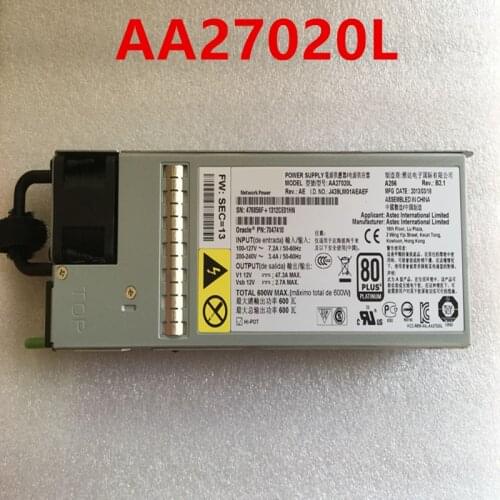 Almost New Original PSU For Sun X3-2 Fire X4170 M3 600W Power Supply AA27020L 7038476 7047410 7060951 7079395